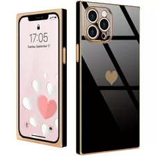 Funda Urarssa Para iPhone 12 Pro, Negra/con Corazon