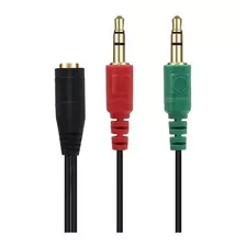 Cable Adaptador Auxilar 3.5 Microfono Audifono Hembra Macho