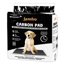 Tapete Higiênico Preto Carbon Pad Jambo 30 Unidades 80x60cm