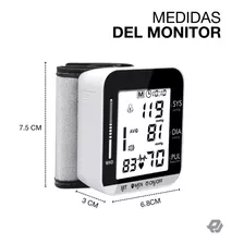 Monitor De Presión Arterial Digital De Muñeca Con Voz Color Blanco Con Negro
