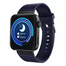 Smart Watch Reloj Inteligente Presión Arterial Cardiaca Caja Negro Malla Gris Bisel Negro Diseño De La Malla Deportiva