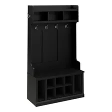 Perchero De Almacenamiento Bush Furniture, De Gamuza Negro