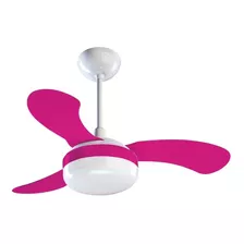 Ventilador De Techo Ventisol Petit Blanco Con 3 Aspas Color Rosa De Plástico, 800 mm De Diámetro 220 v