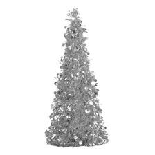 Arbolito Navidad Plateado Mesa 25 Cm Alto Arbol Navideño