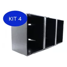 Kit 4 Porta Cd Modular (preto) Newness - Capacidade Para 45