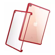 Funda Protectora Para iPad 7 Generacion Roja Y Transparente