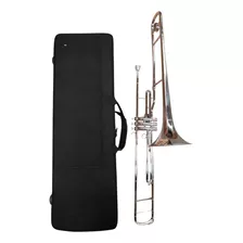 Trombon De Embolos Mercury Tono De Do Plateado Con Estuche