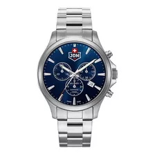 Jdm - Reloj Jdm-wg002-03 Alpha Chrono Para Hombre Color De La Correa Plata Color Del Bisel Azul