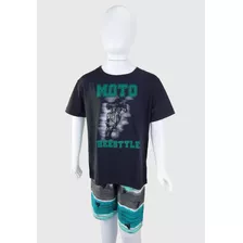 Conjunto Infantil Masculino Moto Freestyle Preto Tamanho 8