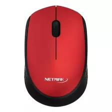 Mouse Inalámbrico Usb Netmak M680 1200dpi Pc Notebook Rojo