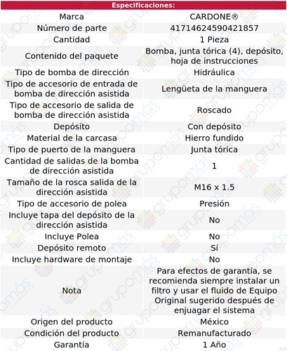 1 Bomba Direccin Hidrulica Lesabre 96 Al 99 Reman Foto 5