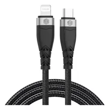 Cable Datos Jd D-30 Usb C Compatible iPhone Carga Rápida Color Negro