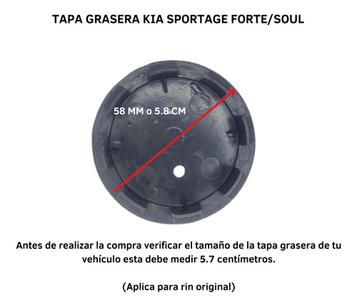Tapa Centro Rin Copa Kia Sportage Forte Soul X1 Foto 3