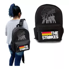 Mochila Negra De The Strokes Rockera En Promocion 