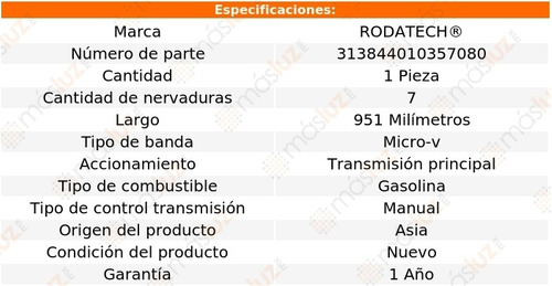 (1) Banda Accesorios Micro-v Montero 6 Cil 3.5l 01/02 Foto 2