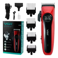 Peladora Corta Pelo Mascota Recargable Vgr V-202 Perro Gato Color Rojo Y Negro