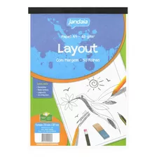 Bloco Papel Layout A4 Com Margem 50 Folhas 63g Jandaia