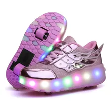 Luz Intermitente Tenis Patin Patines Led Con 2 Ruedas Niña