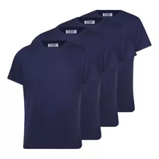 Kit Camiseta Masculina Basica Algodão 4 Unidades Tradicional