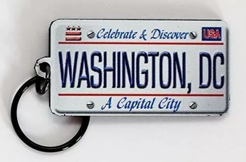 Washington D.c. Licencia Placa (acrlico Llavero 2.5 X 1.5 