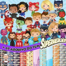 Kit Digital Super Heroes Aquarela Png (pague 1 Leve 3)