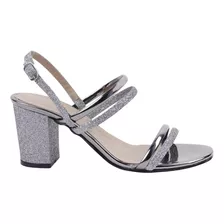 Zapatilla Abierta Fratello Color Plata Para Mujer 6077