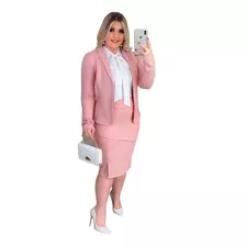 Conjunto Roupas Evangélica Cristã Congresso Saia E Blazer 