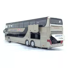 Miniatura Ônibus Fricção Double Decker Turismo Led Metal