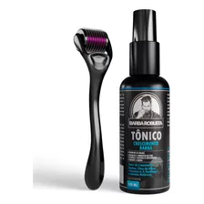 Kit Loção Tônico Para Crescer Barba Cabelo + Derma Roller