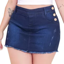 Saia-shorts Jeans Feminino Desfiado Lycra Top