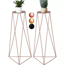 2 Suporte Tripé P Vasos Chão Table Triangular 45cm Alto