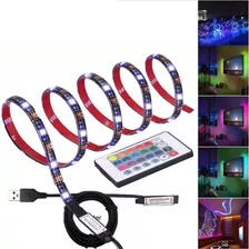 Fita Led 5050 Rgb Controle Remoto 3m 5v Usb Para Tv Pc Carro Cor Da Luz Rgb 3m