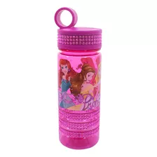 Garrafa Rosa Princesas Aguá Squeeze 500ml - Disney Cor Rosa-chiclete