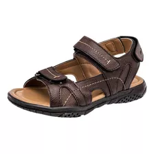 Sandalia Velcro Yondeer 88121 Color Cafe Para Joven Tx6