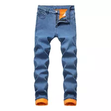 Jeans Térmicos Compostos De Veludo Espessado Para O Inverno