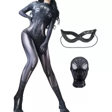 Disfraz Spiderman Mujer Cosplay Mono Ajustado Con Mascara