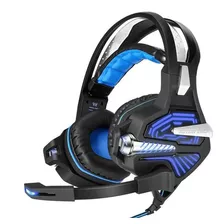 Auriculares Gamer Pro Pc Ps4 Kotion Each Gs100 Con Vibración Color Negro Color De La Luz Azul