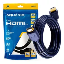 Cabo Hdmi 2.0 4k 19 Pinos 5m Conector Blindado Full Hd 