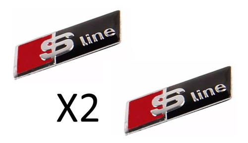 Emblema Audi Volante Sline Negro Set X2 Aluminio Foto 4