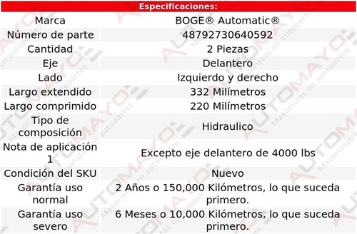 Juego 2 Amortiguadores Del Boge D350 Rwd V8 5.9l 81-92 Foto 2