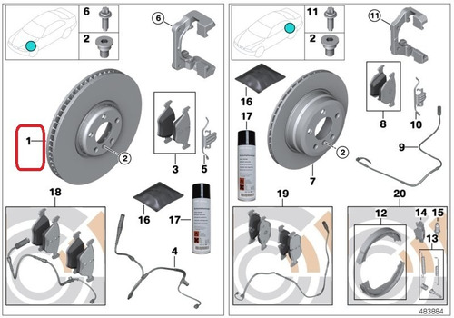 Disco Freno 332mm  Delantero Bmw X5 2006-2018 \u0026 X6 2008-2019 Foto 3