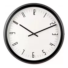 Reloj De Pared Gigante Blanco Con Marco Negro 50x50cm