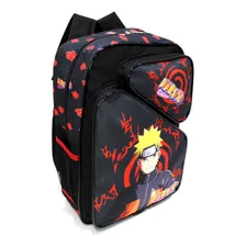 Mochila Infantil Naruto Uzumaki Shippuden Costas G Escolar Cor Preto Desenho Do Tecido Naruto Desenho