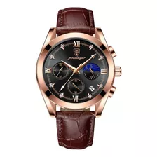 Relógio Masculino Poedagar Quartzo Sport Pulseira De Couro