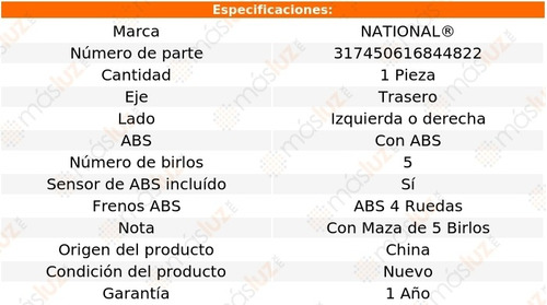 (1) Maza Tras Izq/der Con Abs Cobalt L4 2.2l 09/10 National Foto 5