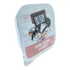 Ração Úmida Delícias Do Chef Cubos De Salmão C/ Linhaça 100g