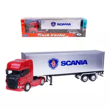 Camion De Coleccion Scania R730 Con Contenedor Welly St
