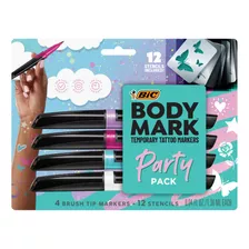 Bic Bodymark Party Pack - Marcador Temporal De Tatuaje Para 