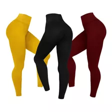 Set Leggins Mayon Licra Afelpada Cintura Alta 3 Pzas