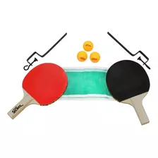 Kit Ping Pong Raquete Tênis De Mesa Rede Suporte 3 Bolas